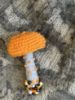 Picture of Crochet Orange, White, and Black Mushroom Beaded Brooch