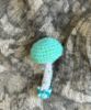 Picture of Crochet Aquamarine & Turquoise Mushroom Beaded Brooch