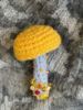 Picture of Crochet Golden Yellow and Orange Mushroom Beaded Brooch